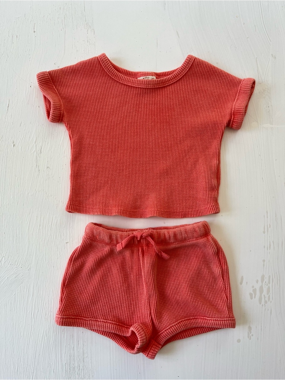 Cat & Jack Ribbed Two-Piece Summer Set in Coral